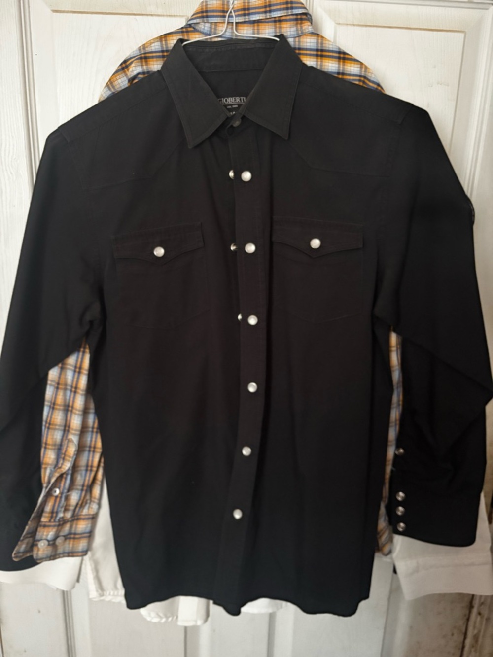 Black Snap-Front Western Shirt